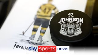 Ice Hockey Nottingham Panthers pay tribute to Adam Johnson in memorial game [upl. by Suoicserp]