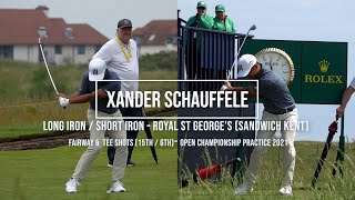 Xander Schauffele Golf Swing Long amp Short Iron FO views Royal St Georges Sandwich July 2021 [upl. by Larrabee]