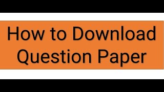 How To Download Question Paper of KBC NMU Exam [upl. by Nadab285]