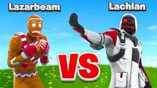 Lachlan VS Lazarbeam In Fortnite [upl. by Aihseym]