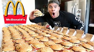 INSANE 100 MCDONALDS BIG MAC CHALLENGE IMPOSSIBLE 100000 CALORIES [upl. by Diarmit257]