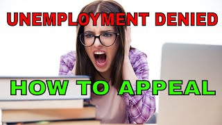 UNEMPLOYMENT DENIED  HOW TO APPEAL [upl. by Dan206]