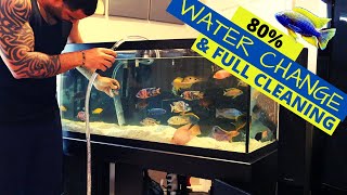 Aquarium Water Change  Sand Vac and Full Tank Cleaning 80 Water Change [upl. by Sicnarf]