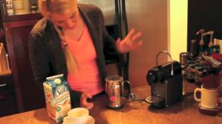 Nespresso Aeroccino Plus Frother Review Frothing Almond Milk [upl. by Morville]