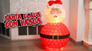 Muñeco de nieve con vasos de plástico  Manualidades fáciles para Navidad [upl. by Cordle1]