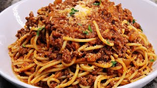 Super Easy Spaghetti and Meat Sauce Recipe  Meat Sauce Recipe [upl. by Ola]