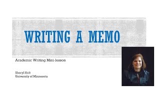 Writing a Memo [upl. by Coral]