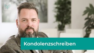 Kondolenzschreiben  Im Trauerfall die richtigen Worte finden [upl. by Llien]