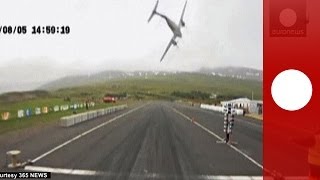 Scary Plane crashes into racetrack in Iceland and explodes [upl. by Nylasor]