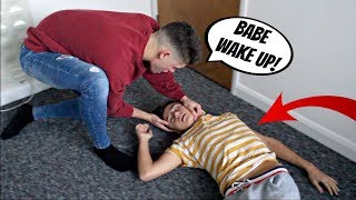 PASSED OUT PRANK ON MY BOYFRIEND Cute Reaction [upl. by Edyak851]