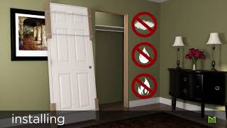 How to Install Flat Jamb Prehung Interior Door [upl. by Ojadnama]