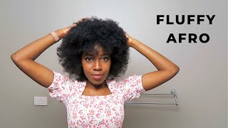 How to do a Fluffy Afro  4C4B Natural Hair [upl. by Stoops]