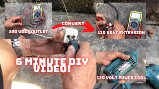 DIY 220V OUTLET CONVERT TO 110V EXTENSION CORD [upl. by Debor23]